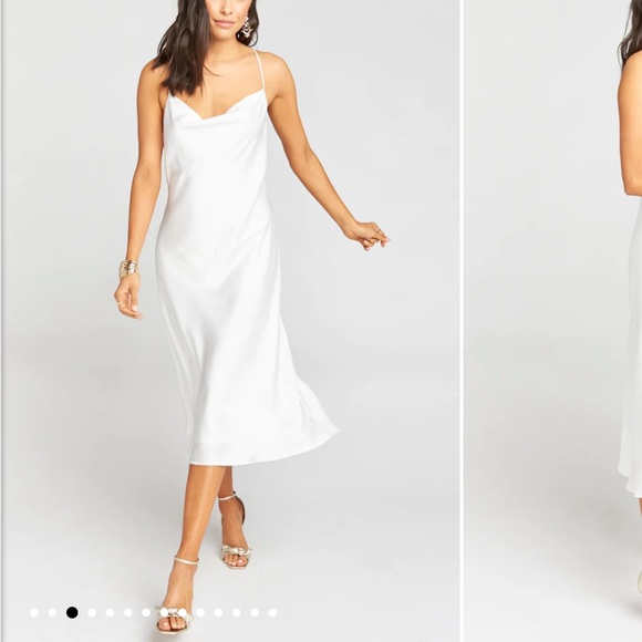 Show me your Mumu White satin cowl neck midi dress - never been worn, tags  on - Picture 4 of 4
